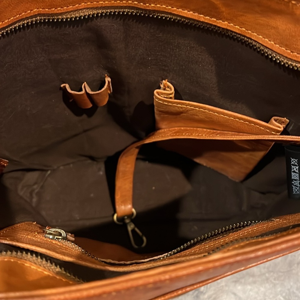 Cognac Leather Crossbody Bag - Picture 6 of 7